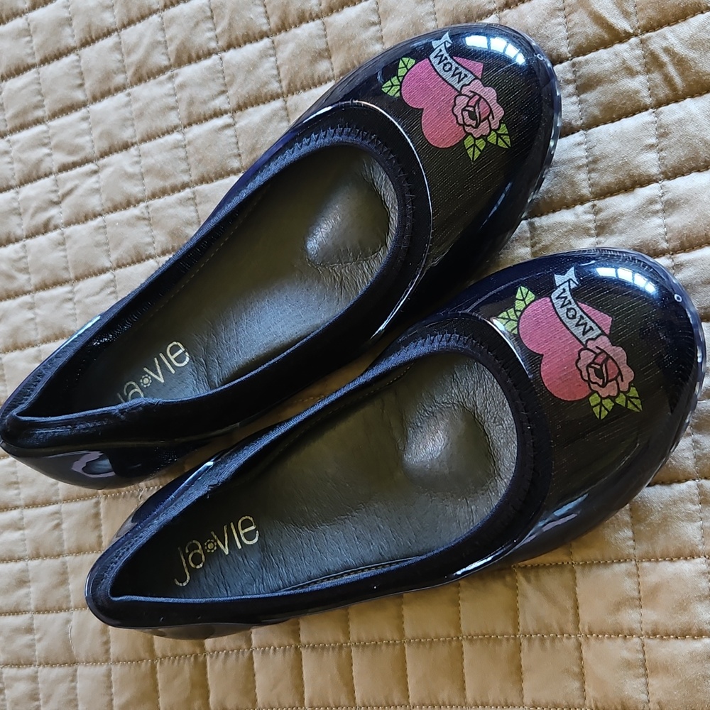 NWOT Ja-vie Women's Tattoo Jelly Flat Shoes Mom Banner Tattoo Sz: 8 (EU …